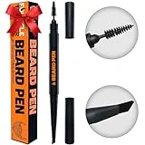Beard Pen Filler for Men - Barber Styling Grooming Pencil with Brush - Waterproof Proof, Sweat Proof, Long Lasting Solution with Natural Finish - Cover Beard and Scalp Patches - Dark Brown 1 Pack