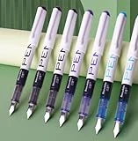 EYEYE Fountain Pens for Writing 8 Pcs 3 Black 3 Business blue 2 Pale blue Disposable Fountain Pen Set Smooth-Writing Extra Fine Nib Disposable Fountain Pens