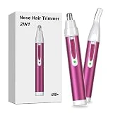 LONFANTAR Rechargeable Nose Hair Trimmer，Multifunctional Nose Hair Trimmer for Women，2023 Professional 2 in 1 Painless Washable Ear and Facial Hair Trimmer with Powerful Motor and Low Noise
