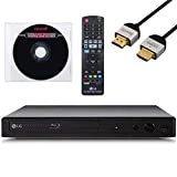 LG Blu Ray DVD Player with Remote for TV DVD Blu Ray Player 4K Combo with Built-in Wi-Fi, Amazon, Netflix, YouTube LG Blu-Ray/DVD Player Includes NeeGo HDMI Cable W/Ethernet and Lens Cleaner