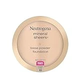 Neutrogena Mineral Sheers Lightweight Loose Powder Makeup Foundation with Vitamins A, C, & E, Sheer to Medium Buildable Coverage, Skin Tone Enhancer, Face Redness Reducer, Classic Ivory 10,.19 oz