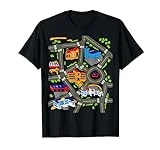 Car Play Mat Race Track Road Map Rug Design Illustration T-Shirt