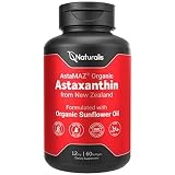 Naturalis New Zealand Astaxanthin (12mg) | Enhanced with Natural Vitamin E | Non-GMO, Soy & Gluten Free | 60 Softgels (2 Month Supply)