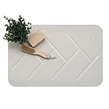 M&L Stone Bath Mat Large - Double Sided, Non-Slip Fast Stone Dish Drying Mat for Kitchen Counter, Tub & Bathroom Floor - Super Absorbent Diatomaceous Earth Shower Mat - Home Decor Accessories
