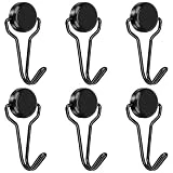 Elefama 28LBS Magnetic Hooks Heavy Duty for Cruise Cabins Hanging Refrigerator Fridge Grill Utensils Keys Black Magnet Hooks Small Swivel Strong Magnets with Hooks for Classroom Whiteboard Metal Door