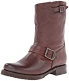 Frye Veronica Short Boots for Women Made from Full-Grain Leather with Antique Metal Hardware, Goodyear Welt Construction, and Rubber Lug Soles – 6 ¾” Shaft Height, Dark Brown Soft Vintage Leather - 8.5M
