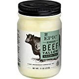 EPIC Beef Tallow, Grass-Fed, Keto Friendly, Whole30, 11oz Jar