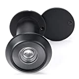 Sumnacon Safety Door Viewer,Solid Brass 220-degree Door Viewer/Peephole with Heavy Duty Rotating Privacy Cover for 1-3/8' to 2-1/6' Doors, Durable Door Viewer for Home Office Hotel (Black)