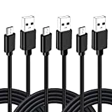 3Pack 10FT PS4 Charger Cord for Xbox One Controller,PS4 Charging Cable,Micro USB Cable for Xbox One S/X Slim Elite Controller,Playstation 4 Games,Dualshock 4 Controller Data Sync Cord