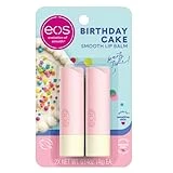 eos Natural Shea Lip Balm- Birthday Cake, Dermatologist Recommended for Sensitive Skin, All-Day Moisture Lip Care Products, 0.14 Ounce (Pack of 2)