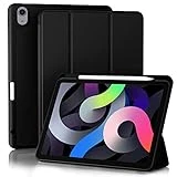 Akkerds Compatible with iPad Air 5th Generation Case 2022/ iPad Air 4th Generation Case 2020 10.9 Inch with Pencil Holder [Auto Sleep/Wake], Trifold Stand Smart Case for iPad Air 5/4 Case, Black