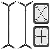 ACEDÉCOR Sheet Straps, Fitted Sheet Clips Under Mattress Keeping Sheets in Place, Bed Sheet Holders Straps for Twin, Full, Queen, King(Black)