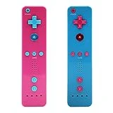 Wii Remote Controller,MOLICUI Wii Game Wireless Controller for Nintendo Wii/Wii U Console,2 Packs,(Blue Pink Back & Pink Blue Back)