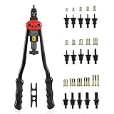 AIUITIO 16' Rivet Nut Tool, Rivnut Tool Kit with 15 Metric and SAE Mandrels, Nutsert Rivet Tool Set with 150Pcs Rivnuts