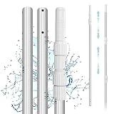 Lesnox 15 Ft Swimming Pool Pole, Professional Aluminium Telescopic Pole Fits Brush, Pool Skimmer Net, Pool Rake and Vacuum Heads with Hoses