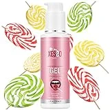 XESSO Edible Flavored Oral Gel Lube, Fruity Lollipop Flavored Water-Based Hypoallergenic Food-Grade Ingredients 4 Fl.oz for Oral Pleasure-Made in USA