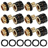 Xiny Tool 3/4 Inch Garden Hose Quick Connect, Quick Connect Garden Hose Fittings, Male and Female Water Quick Release Hose Connector (6 Pack)