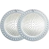 Seatery 2PCS Shower Drain Hair Catcher/Strainer/Cover/Filter/Trap, Bathtub Catcher, Stopper for Stall Drain/Bathroom Floor Drain, Stainless Steel and Silicone Shield