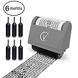 Identity Theft Protection Roller Stamps Wide Kit, Including 6-Pack Refills - Confidential Roller Stamp, Anti Theft, Privacy & Security Stamp, Designed for ID Blackout Security - Classy Gray