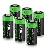 Enegitech CR123A 3V Lithium Battery, 1600mAh Non-Rechargeable Batteries for Ring Motion Sensor Alarm System Camera Torch Flashlight with PTC Protection 6Pack