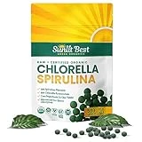 Sunlit Best Organic Chlorella Spirulina 500 Tablets - Pure Superfood Supplement Spirulina Chlorella Pills with Burst & Cracked Cell Wall Algae, Chlorophyll, & Vegan Protein, More Potent Than Capsules