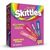 Skittles 30 Count Singles To Go Wild Berry Variety Pack, Powdered Drink Mix, Zero Sugar, Low Calorie, Includes 4 Wild Berry Flavors, 30 Total Servings