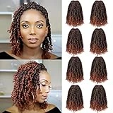 Fulcrum Passion Twist Crochet Hair 10 Inch, 8 Packs Pre Looped Passion Twist Hair, Pre-Twisted Passion Twist Crochet Hair For Black Women (10Inch (Pack of 8), T350#)