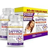 100% Pure Saffron Extract-Saffron Supplements for Women and Men-180 Servings-Boost Natural Energy Level, Enhance Mood & Attitude, Healthy Metabolism, Eye Vision & Heart Health Support-Saffron Capsules