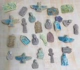 bonballoon Rare Unique Collection Set of 12 Ancient Egyptian Statue Amulets & Plaques Collectable Mythology Decor Souvenir Handmade Hieroglyphics Decoration Random Assortment