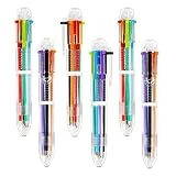 Umikk 20pcs Multicolor Ballpoint Pens 6 Color in One, 0.5mm Retractable Ballpoint Rainbow Pens Color Pens for Office School Supplies, Fun Pens for kids Party Favors, Bulk Gifts for Students