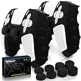 SIKEMAY Anti-Slip PS5 Controller Skin, Soft Thicken Non-Slip Studded Silicone Gel Grip Protective Cover Case for Playstation 5 Dualsense Controller Grip, 2 Pack with 8 x Thumb Grip Caps