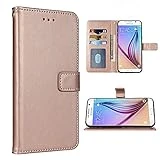 FDCWTSH Compatible with Samsung Galaxy S6 Active Wallet Case and Wrist Strap Lanyard Flip Cover Card Holder Stand Cell Accessories Phone Cases for Glaxay S6Active 6s S 6 6Active G890A Rose Gold