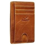 Claasico Front Pocket Small Minimalist Leather Wallet RFID Blocking Vintage Leather Credit Card Holder with Gift Box