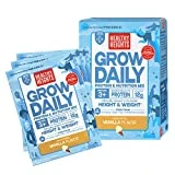 Grow Daily 3+ Shake Mix 7-ct Single Serves by Healthy Heights - Protein Powder (Vanilla) - Developed by Pediatricians - High in Protein Nutritional Shake - Contains Key Vitamins & Minerals