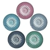 Shower Drain Hair Catcher Durable Silicone Hair Stopper Shower Drain Covers Easy to Install and Clean Suitable for Bathroom Bathtub Tub and Kitchen 5 Pack