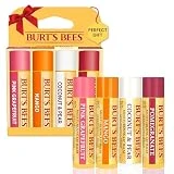 Burt's Bees Lip Balm Stocking Stuffers, Moisturizing Lip Care Christmas Gifts, SuperFruit - Pomegranate, Coconut & Pear, Mango, Pink Grapefruit, 100% Natural (4-Pack)