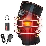 Heated Knee Massager- Vibration Knee Massager for Muscles Knee Massaging Knee Pad, Leg Massager, Knee Heating Pad, Massage Knee Brace Wrap for Arthritis and Support