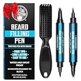 Viking Revolution Beard Pen (2 Pack) - Black Beard Pencil Filler for Men Lapiz para Barba de Hombre - Beard Filler for Men Waterproof Beard Filling Pen Kit - Long Lasting Beard Filler Pen with Brush
