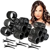 Mirzians 33PCS Heatless Hair Rollers Set with 15Clips- Self Holding Velcro hair Curlers for heatless curls- velcro rollers for hair-hair curler- hair curlers for Long Hair Short Hair No Heat Rollers.