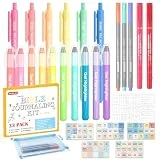 Shuttle Art Bible Highlighters and Pens No Bleed, 33 Pack Bible Journaling Kit, Bible Pens Gel Highlighters and Bible Tabs with a storage bag, Bible Markers No Bleed Through