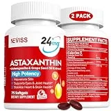 Astaxanthin Supplements 24mg Powerful Antioxidant with Grape Seed Oil, Ashwagandha Root Extract, Organic Coconut Oil & MCT Oil for Skin, Eyes, Joint Health & Immune, Vegan, Non-GMO - 150 Softgels