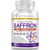 PHYTOCHOICE 100% Pure Saffron Extract-Saffron Supplements for Women and Men-Boost Natural Energy Levels, Enhance Mood & Attitude, Healthy Metabolism, Eye Vision-90 Saffron Capsules
