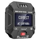 Aicevoos Outlet Tester Electrical GFCI Trip Tester Receptacle Detector with LCD Display, 3 Prong AC Voltage Socket Checker Detector Wiring Problems in Plain English