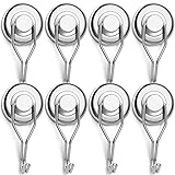 LOVIMAG Strong Magnetic Hooks, 110LBS Swivel Swing Magnet Hooks, Magnetic Hooks Heavy Duty for Cruise Cabins, Hanging, Grill, Refrigerator, Ceiling, Kitchen, Locker, Tool Holder, Garage-8 Pack
