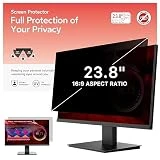 bersem 23.8 inch Removable Computer Privacy Screen Filter for 16:9 Ratio Monitor,[Anti-Spy] [Anti-Glare] [Anti-Scratch] [UV-Blocking]