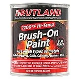 Rutland Products, Black Rutland 1200-Degree F Brush-On Flat Stove Paint, 16 Fluid Ounce, Fl Oz (Pack of 1)