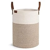 CHICVITA Large Laundry Hamper, Tall Laundry Basket, Dirty Clothes Hamper, Nursery Hamper for Laundry, Baby Hamper, Storage Basket for Toys, Towels, Blankets, Woven Basket for Storage, Rope Basket, 58L