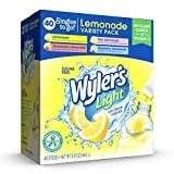 Wyler's Light Singles to Go Powder Packets, Water Drink Mix, Variety Pack, Pink, Strawberry & Blueberry Lemonade, Sugar & Caffeine Free, On-The-Go, 40 Count