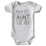 Azzwnee Crazy Aunt Baby Boy Clothes Unisex Funny Baby Girl Baby bodysuit gray 0-3 months