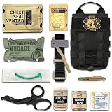 RHINO RESCUE IFAK Trauma Kit, 001M Emergency Quick Response, Tourniquet, Israeli Bandage, Chest Seal, Tactical First Aid Kit for Severe Bleeding Control Black